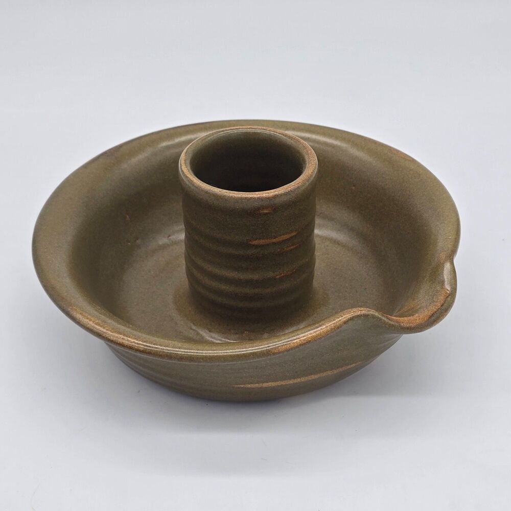 Stoneware Upright Rustic Chicken Cooker Olive Green